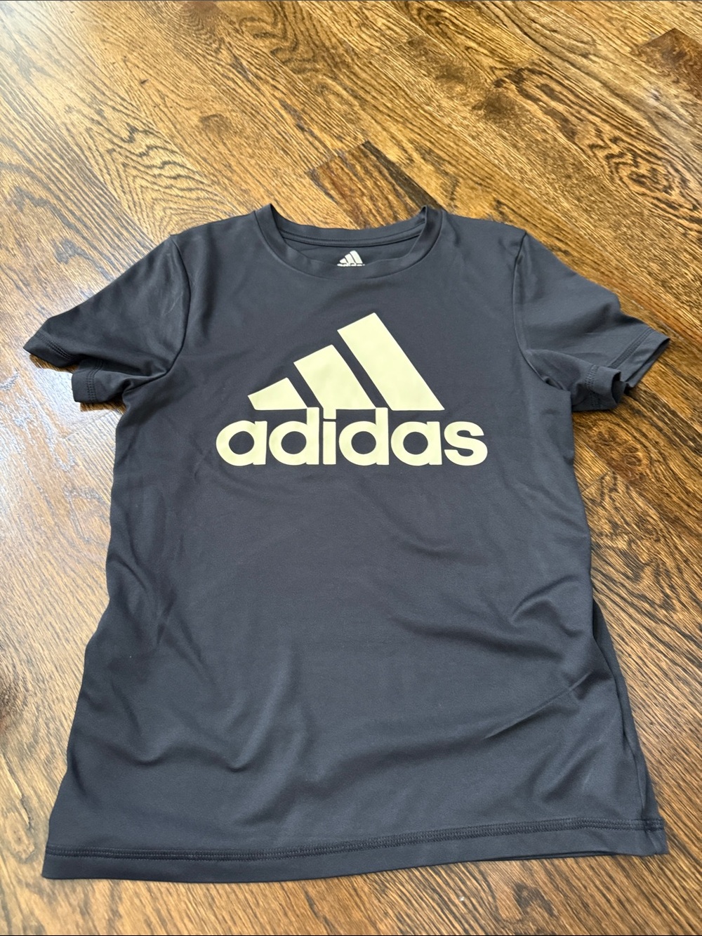 adidas Black Tee with Gold Logo